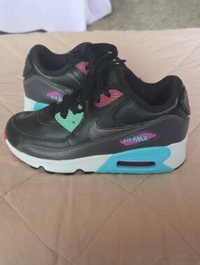 Nike Kids Air Max Black with Teal and Pink Accents